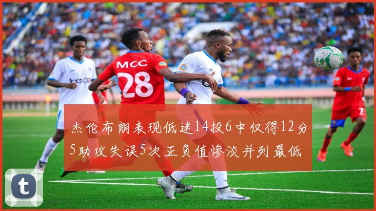 杰伦布朗表现低迷14投6中仅得12分5助攻失误5次正负值惨淡并列最低